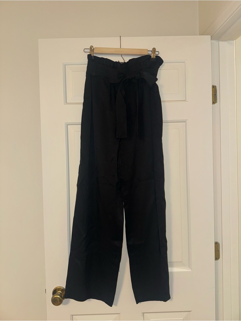 J. Crew Black Paperbag Waist Wide-Leg Pants